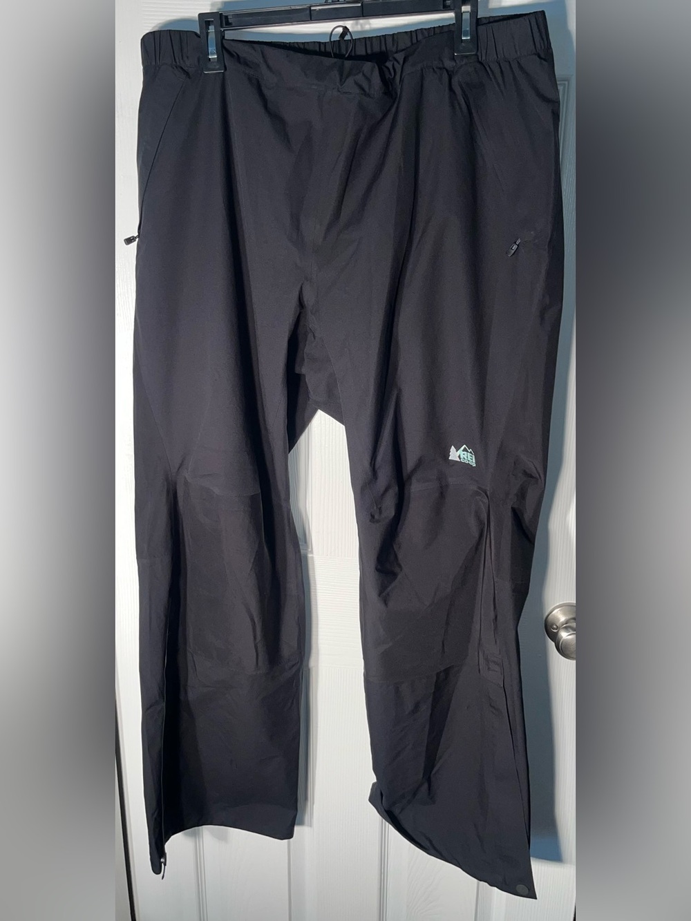 REI Co Op Gore Tex Waterproof Rain Pants Black Elastic Men’s Size XL